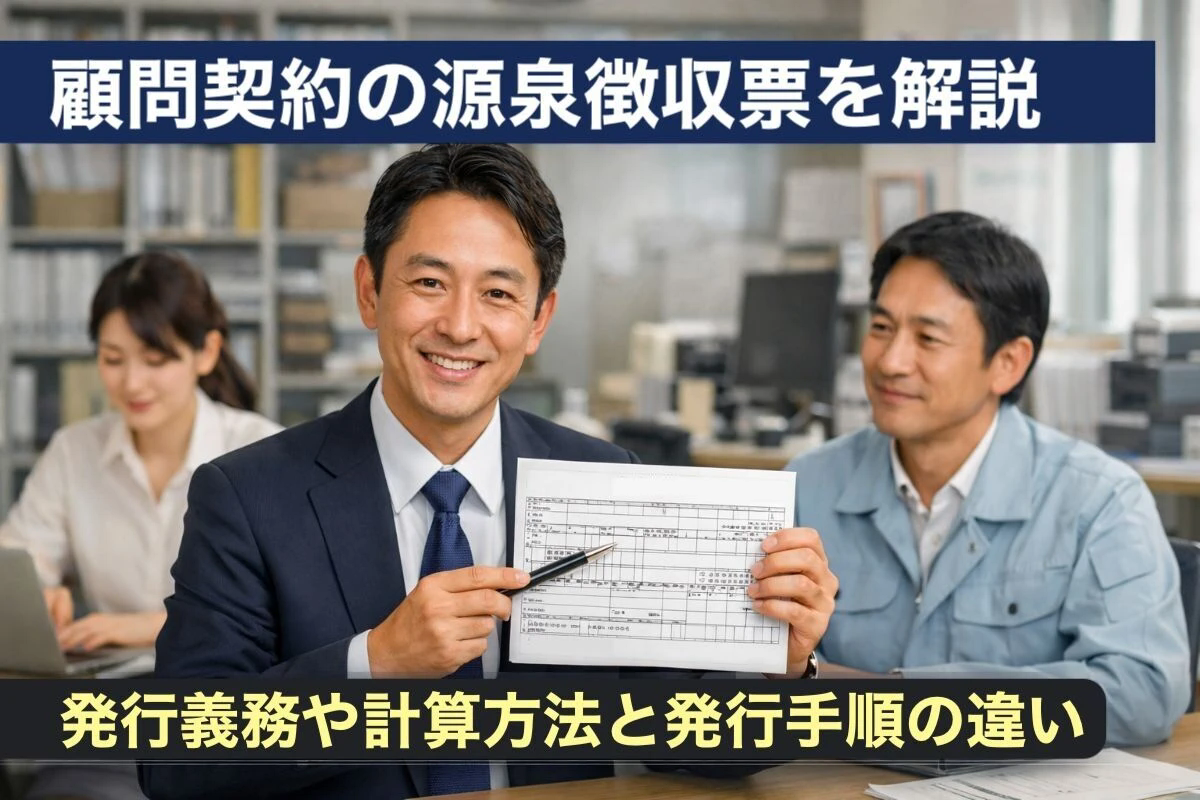 顧問契約の源泉徴収票を解説｜発行義務や計算方法と発行手順の違い