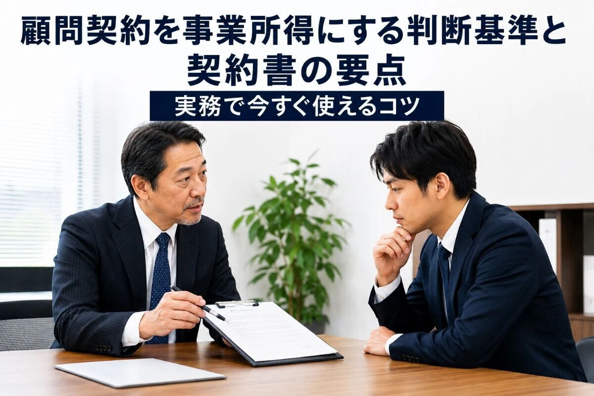 顧問契約を事業所得にする判断基準と契約書の要点―実務で今すぐ使えるコツ