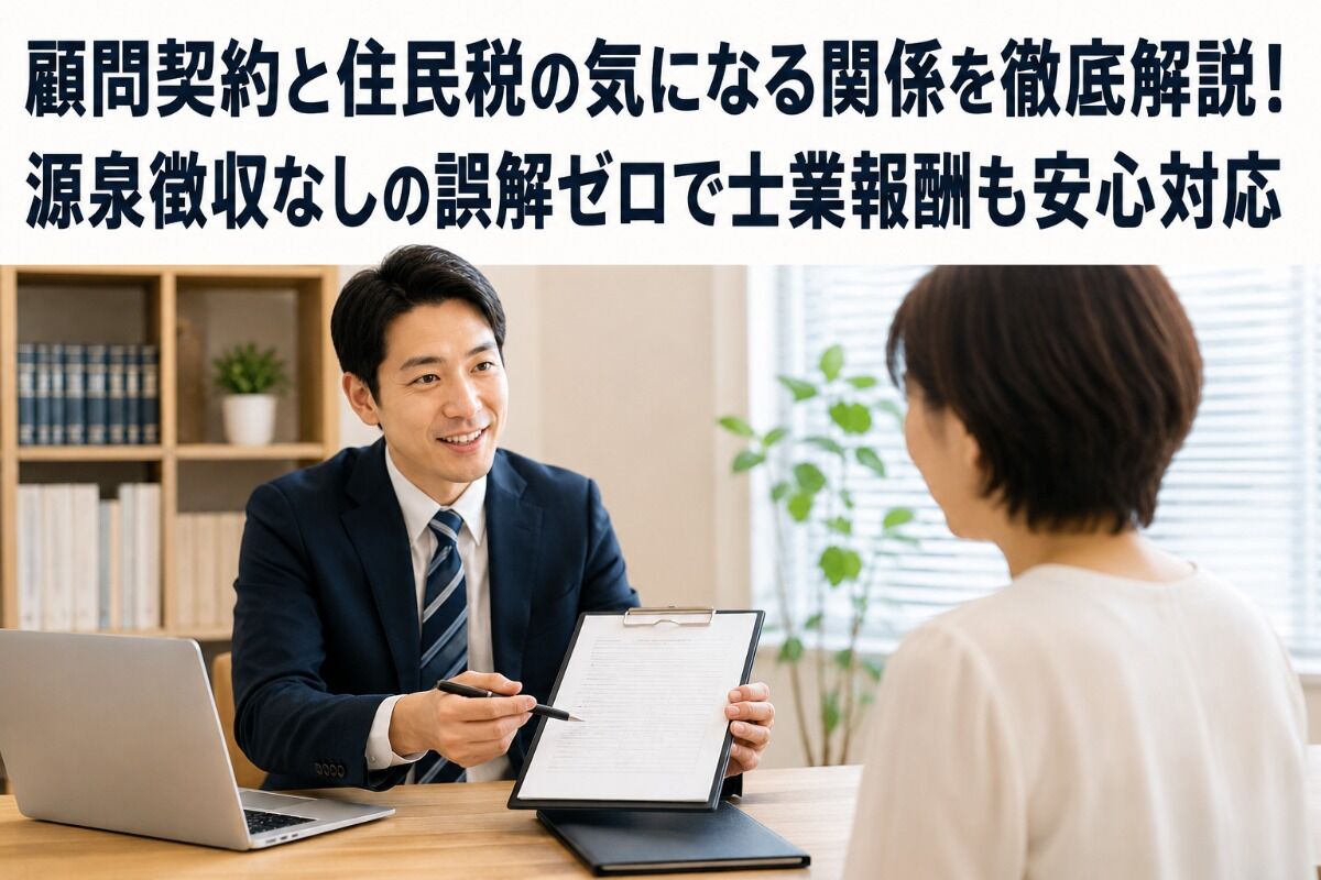 顧問契約と住民税の気になる関係を徹底解説！源泉徴収なしの誤解ゼロで士業報酬も安心対応