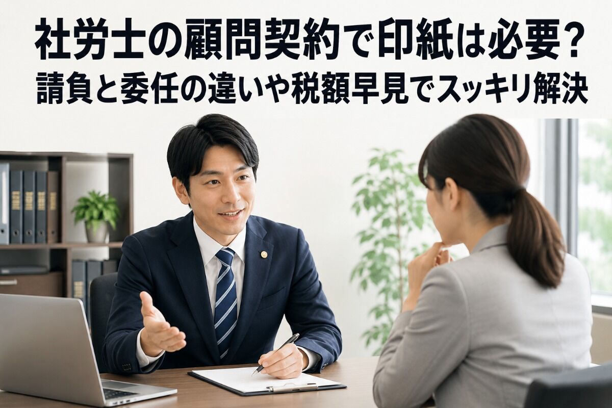社労士の顧問契約で印紙は必要？請負と委任の違いや税額早見でスッキリ解決
