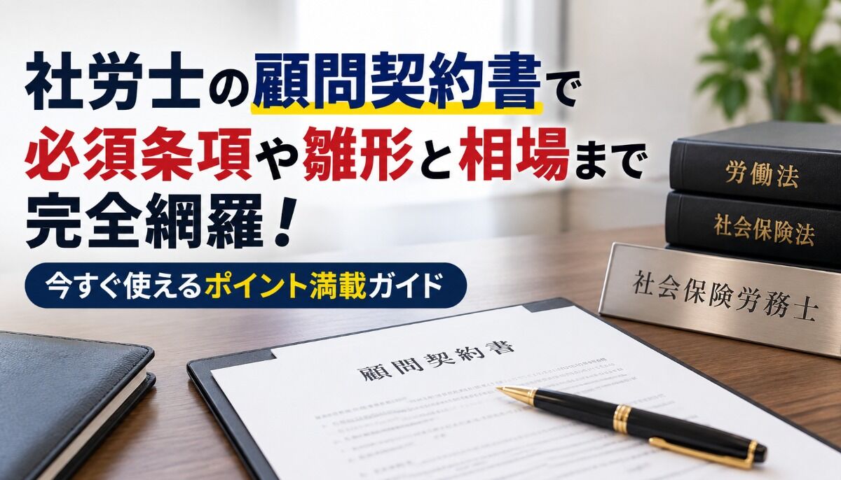 社労士の顧問契約書で必須条項や雛形と相場まで完全網羅！今すぐ使えるポイント満載ガイド